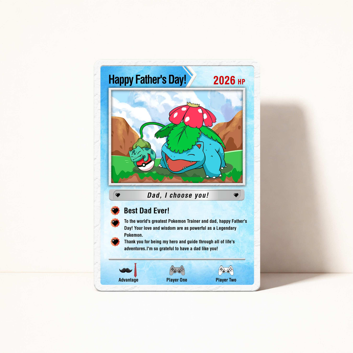 Father's Day Card PKM Card, Father's Day Gifts, Custom PKM Greeting Card for dad, Card for PKM Fan Dads, Anime Inspiration Gift