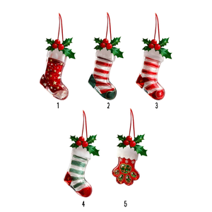 Merry Christmas 3D Crystal Effect Stockings - Personalized Acrylic Ornament - Christmas Gift For Family