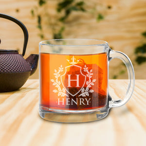 Clear Coffee Mug Monogram, Glass Coffee Mug Custom, Personalized Glass Mug, Tea Cup Glass, Custom Engraved Glass Mug, Coffee Mug Customized