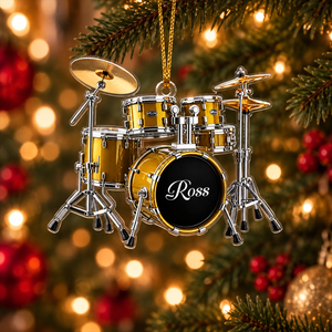 Personalized Name Drum Ornament, Xmas Gifts For Drummer