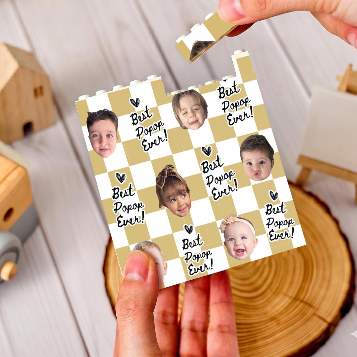 Personalized Baby Face Photo Building Block Pen Holder, Best Dad Ever Puzzle Block, New Dad Gift, Fathers Day Gift For Dad, Papa