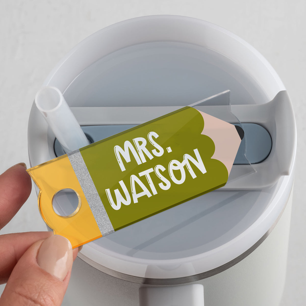 Teacher Stanley Name Plate, Pencil Tumbler Name Tag, Cup Accessories, Gifts for Teachers, Teacher Appreciation