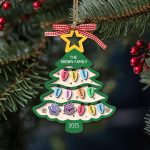 Personalized Family Tree Ornament 2025, Custom Family With Pet Ornament, Large Family Ornament, 2025 Christmas Ornament, Christmas Gifts