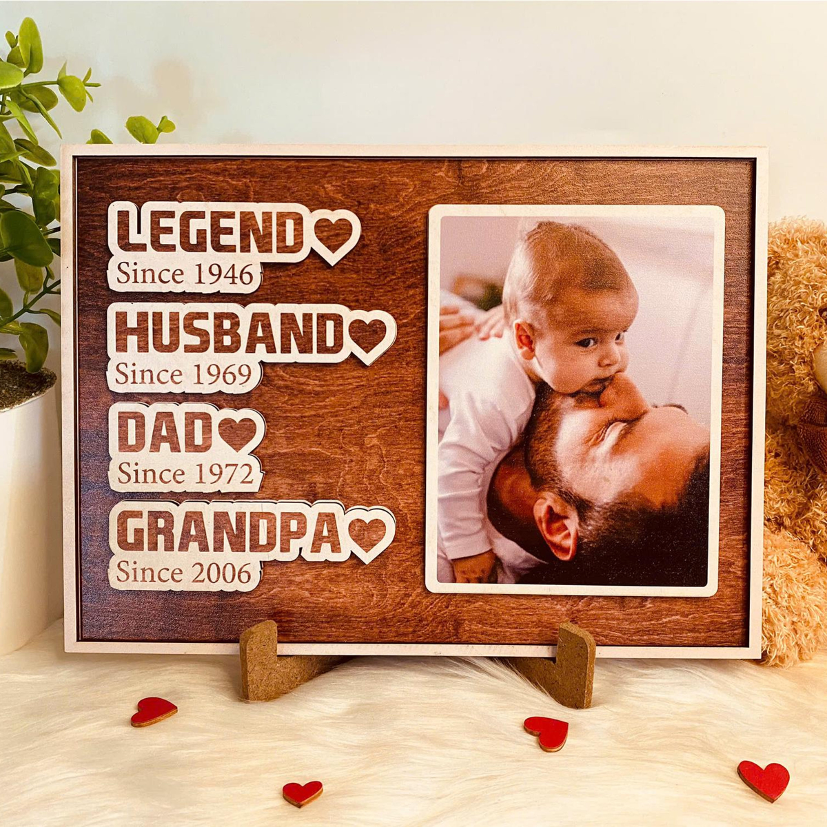 Personalized Legend Husband Dad Grandpa Sign, Wooden Sign For Papa, Custom Photo Wood Sign, Dad Sign, Father's Day 2025 Gift