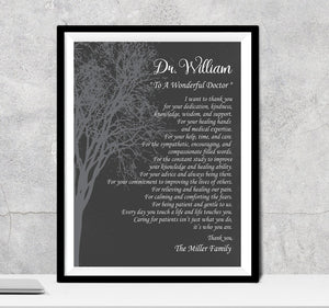 Doctor Gift, A Wonderful Doctor Poem A Truly Great Doctor Appreciation Gift Doctor Thank You Doctor Doctors Day Physician Gratitude Medical