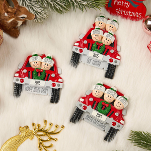 2025 Personalized Family 3D Car Christmas Ornament, Custom Christmas Gift, Christmas Tree Decor, Custom Resin Family Ornament, Xmas Car Ornament