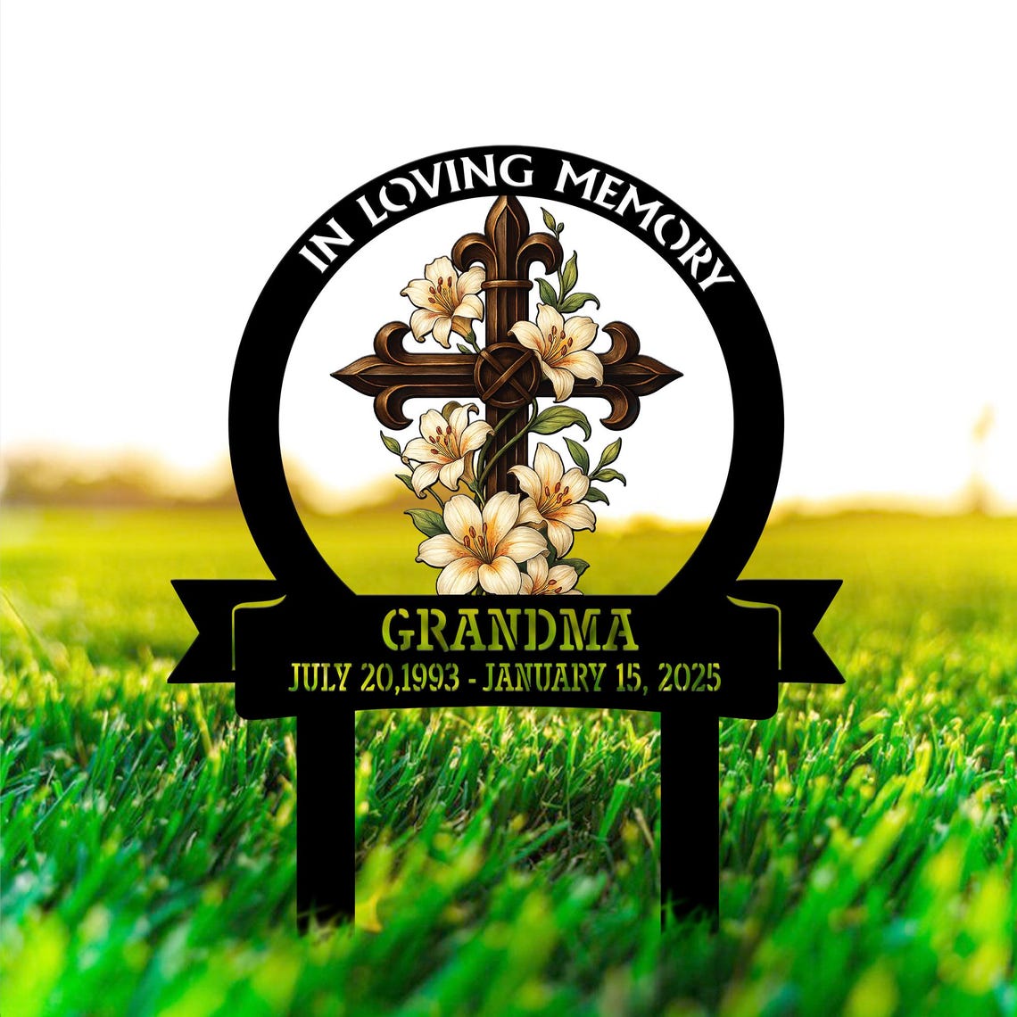 Custom Memorial Yard Sign, Metal Yard Stake, Tribute Garden Sign, Mother's Day Remembrance Gift, Grave Marker Decor