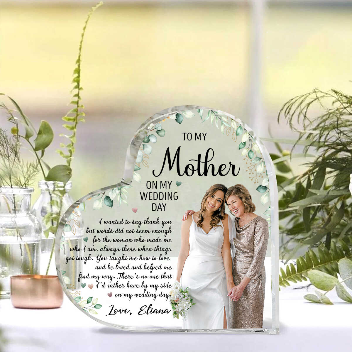 To My Mother I Wanted To Say Thank You - Personalized Acrylic Plaque - Gift For Mom On Wedding Day