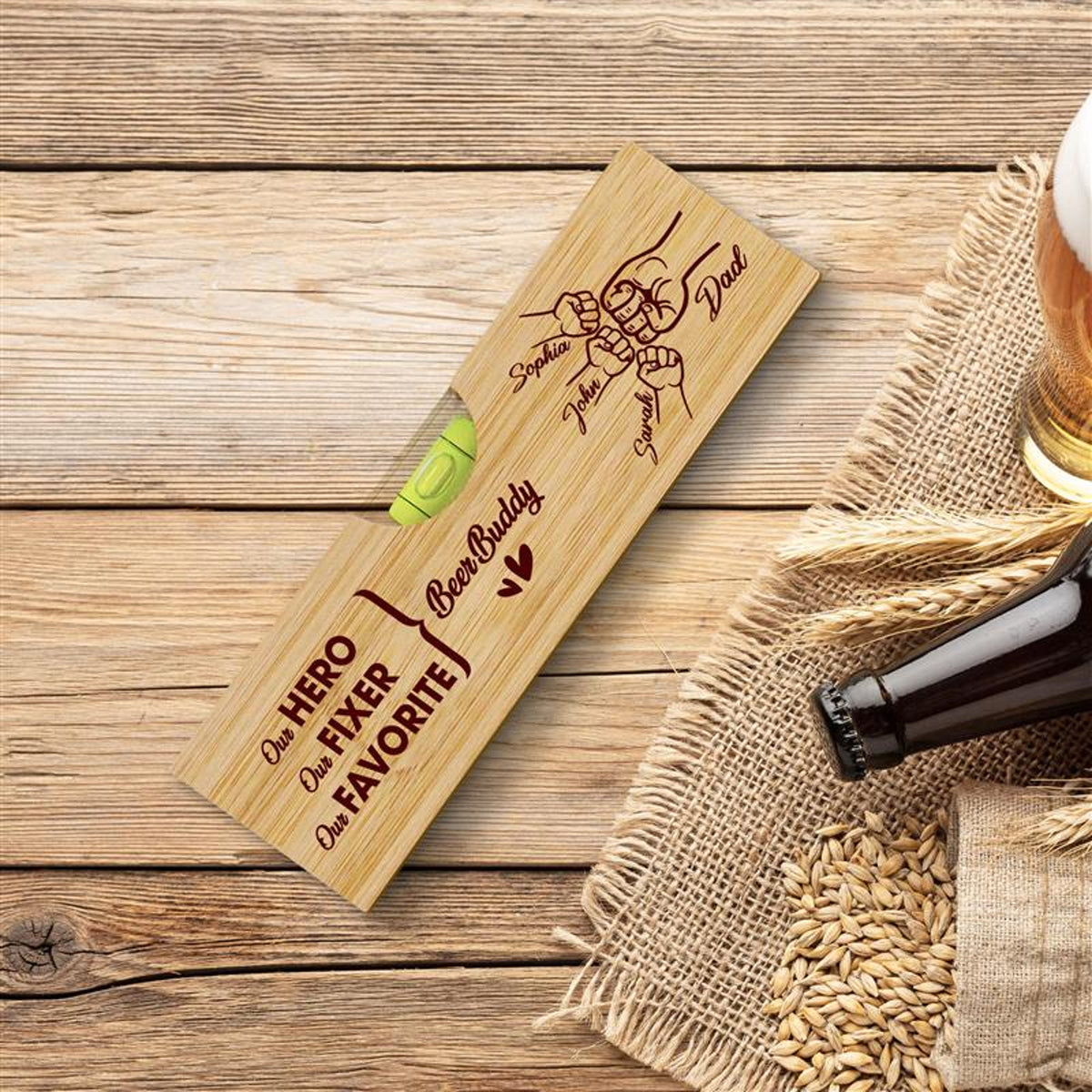 Dad Our Fixer Our Hero - Personalized Bottle Opener - Gift For Dad, Father's Day, Birthday Gift