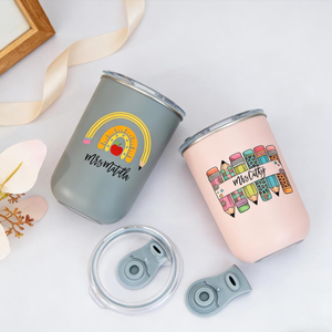 Personalised Teacher Tumbler with Name, Custom Wine Cup, Insulated Travel Mug, Iced Coffee Cup, Thank You Gift, Teacher Appreciation Gift