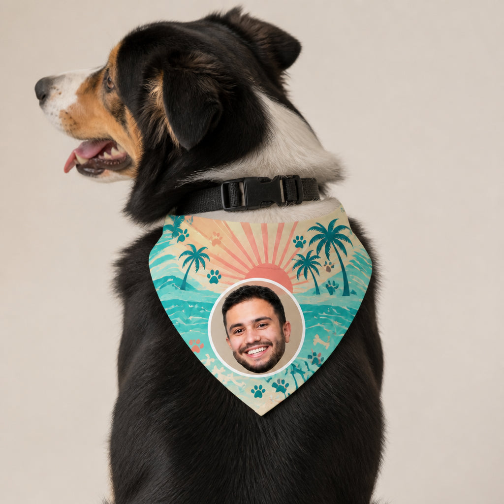 Tropical Face-Photo Pet Bandana Collar - Personalized Pet Bandana Collar With Adjustable Buckle 7a028639-2fd8-4941-9d09-88b0c606fd71.jpg