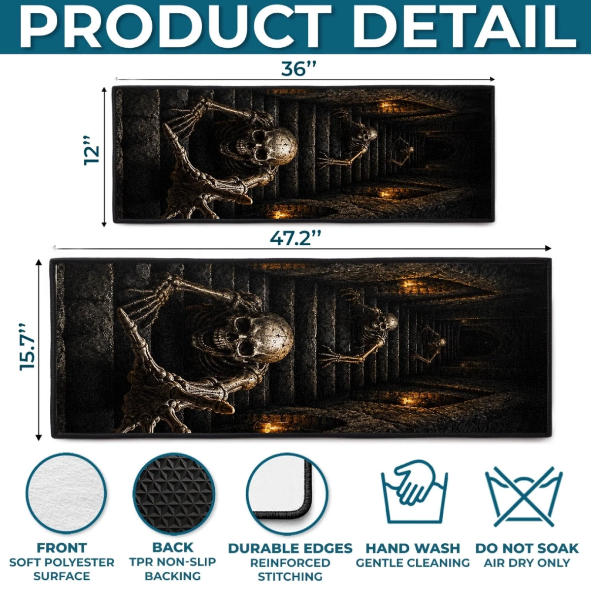 3D Skeleton Vortex Runner Rug - Halloween Decor Gifts For Mom, Dad, Brother, Sister - Fright Night Begins 7a037c0d-f272-4fa4-8288-9537140ce56b-6a9f6d1591683.jfif