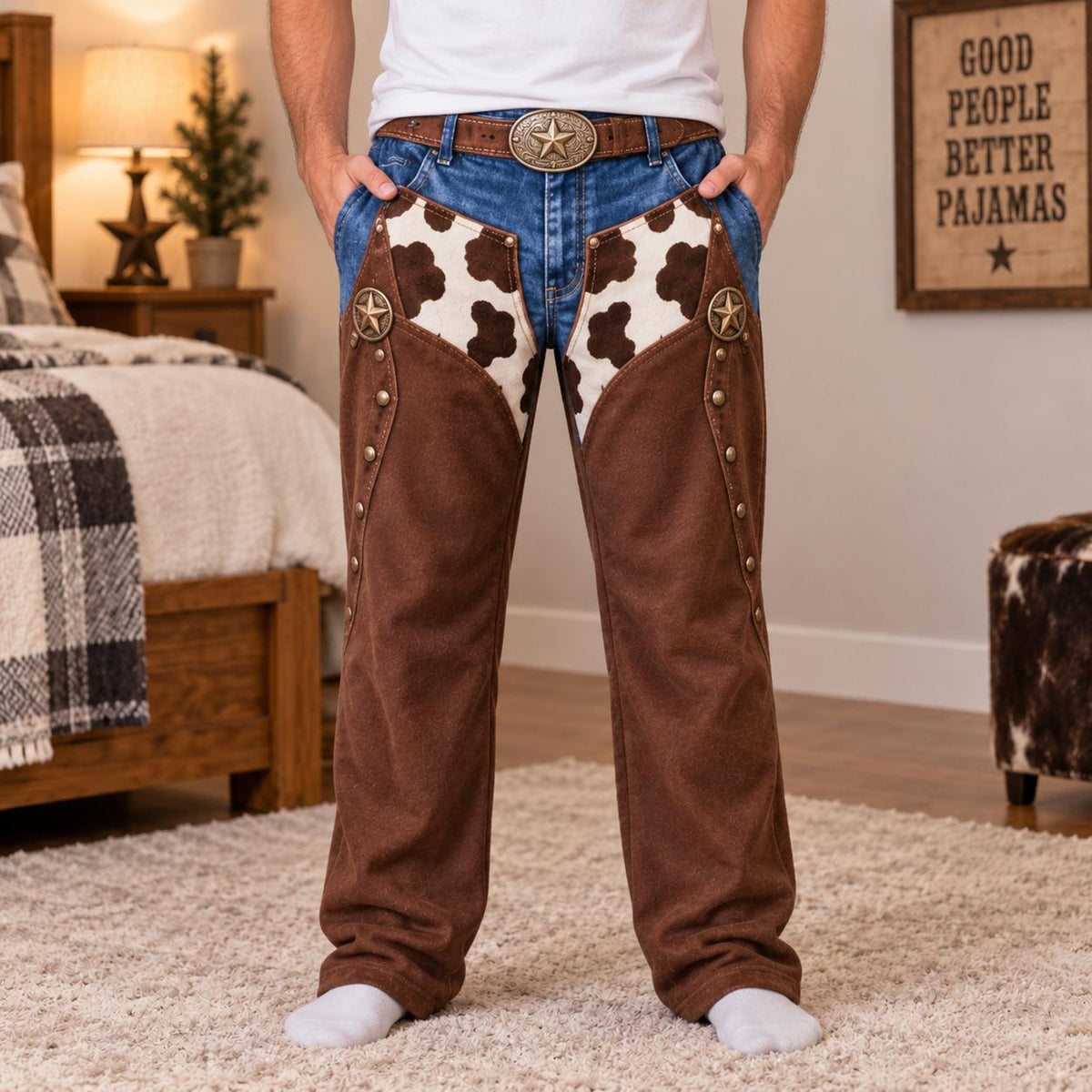 Personalized Funny Pajama Pants: Custom Name Cowboy Gag Gift Lounge Bottoms 7a237267-af8a-43d7-b703-dc593a4e53c6-5.jpg