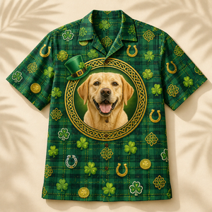 Lucky Pup St. Patrick’s Hawaiian Shirt – Upload Your Pet Photo - Personalized Hawaiian Shirt 7a25771f-f0ef-4e7d-9b37-cfa53d2835f9.png