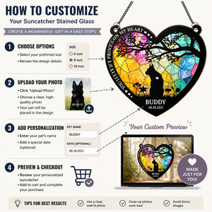 Cat Memorial Stained-Glass Suncatcher – Paw Prints On My Heart - Personalized Suncatcher Stained Glass 7a38f8c7-e561-4602-8e6e-130ebb116878.jpg