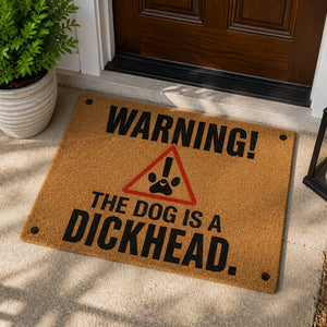 Warning The Dog Is A Dickhead Doormat – Caution Triangle Edition - Doormat 7a401ee5-41b0-44be-be60-cf9ae2169aac.jpg