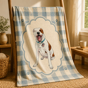 Custom Pet Portrait Blanket – Scalloped Frame Gingham - Personalized Blanket 7a42a5b7-a0d8-4653-82bf-55148da6a5ec.jpg