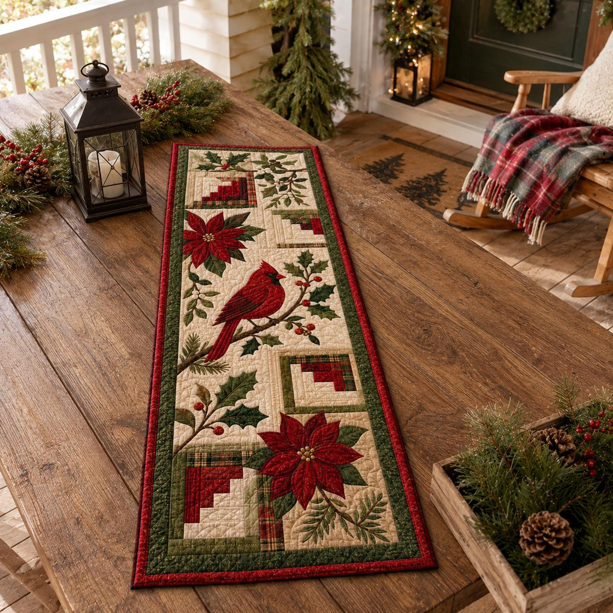 Christmas Quilted Table Runner, Traditional Red Green Holiday Table Decor, Holiday Winter Dining Table Decor, Festive Farmhouse Xmas Decor 7a7389c6-5b1e-4bf2-bfc8-7ef09ff667ab-4.jpg