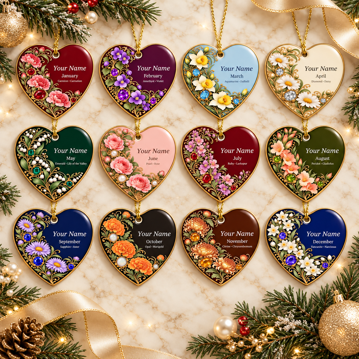 Birth Month Ornament, Personalized Heart Keepsake | Ceramic | Floral Birthstone Gift 7a772c5a-05bd-4db2-ad9f-9a87a5d7f76a-4e2e4dd3-023a-49f3-aea6-f89e260aa4c5.png