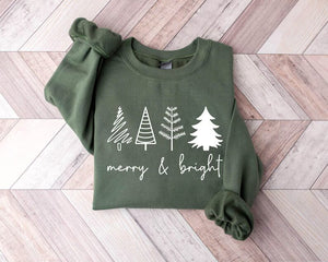 Merry & Bright Christmas Trees Sweatshirt : Womens Holiday Sweater, Winter Outfit, Family Xmas Party 7a8c2e96-b758-4c43-88f3-2810c3bd0361-dsdseq-5-_converted-1-.jpg