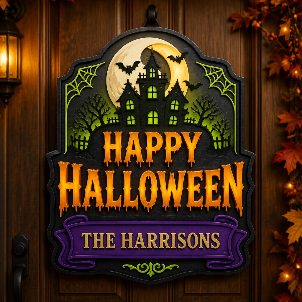 Personalized Happy Halloween Haunted House Wood Acrylic Door Sign - Personalized Wood Acrylic Sign 7aa874c1-97f9-43fb-b06f-5ca90e560fec.png