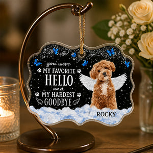 Pet Memorial Photo Ornament - My Favorite Hello, Hardest Goodbye - Personalized Transparent Acrylic Ornament 7aa9e3c0-9c03-4602-ba88-a3e1384304d8.jpg