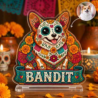 Sugar Skull Pet Standee – Custom Photo Portrait + Name - Personalized Acrylic Custom shape Standing 1 layer (FS) 7aaad715-236a-48f7-b891-7c2b873bf17d.png