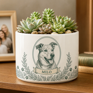 Custom Pet Portrait Planter with Name — Botanical Cameo - Personalized Plant Pot & Vase 7ac71b0d-599e-4a67-9799-db2931ec53e6.png