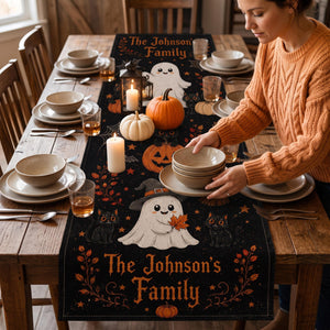 Personalized Halloween Table Runner, Cute Ghost and Pumpkin Runner, Fall Kitchen Dining Table Decoration 7ad013d6-4fe9-47e2-8cde-b9f1808b3644-3.jpg