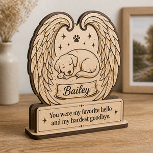 Pet Memorial Winged Dog Name Plaque – Wooden Standing Sign - Personalized Wooden custom shape Standing 2 layer (5mm) 7adf30ae-4140-4543-80cb-e856a7baa6a8.jpg