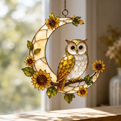 Owl Glass Suncatcher, Crescent Moon Window Hanging, Celestial Bird Decor, Stained Glass Style Gift for Nature Lovers 7ae4cc69-504e-4d73-b935-dccbffc725ad-fdddfdfdbggf-4-.webp