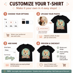 Custom Pet Portrait Tee – Retro Badge Nameplate - Personalized T-shirt 7ae7bb81-4439-406a-8aec-2963a28502f9.jpg