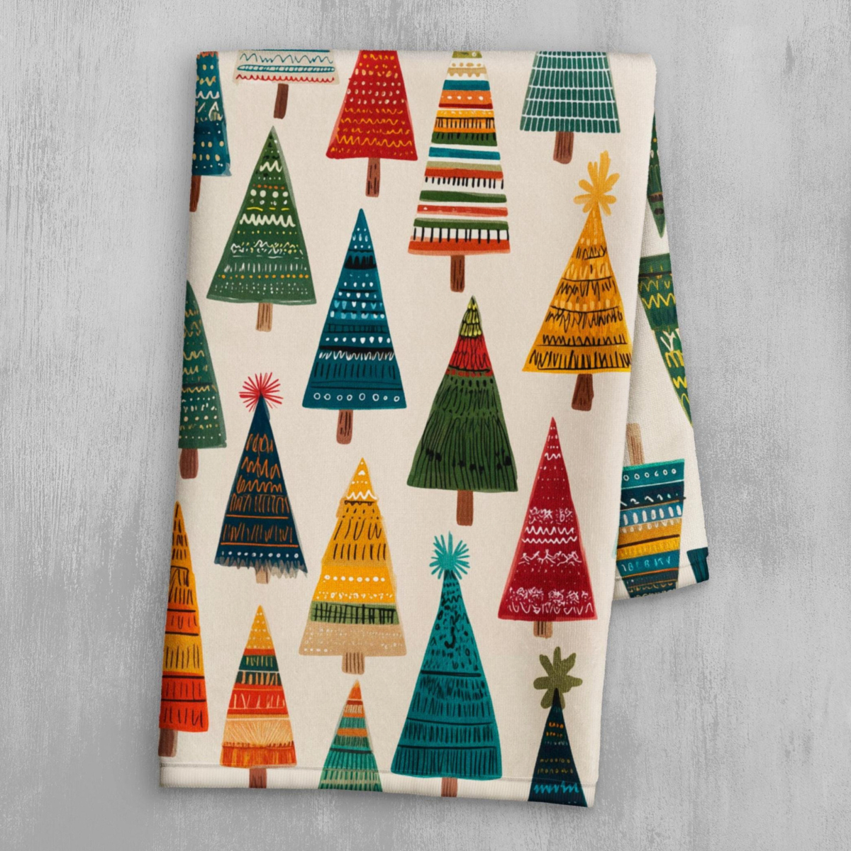 Scandinavian Christmas Tree Kitchen Towel: Nordic Folk Art Design 7af8abe6-8d13-4270-8933-6cfcb2453803-1.png