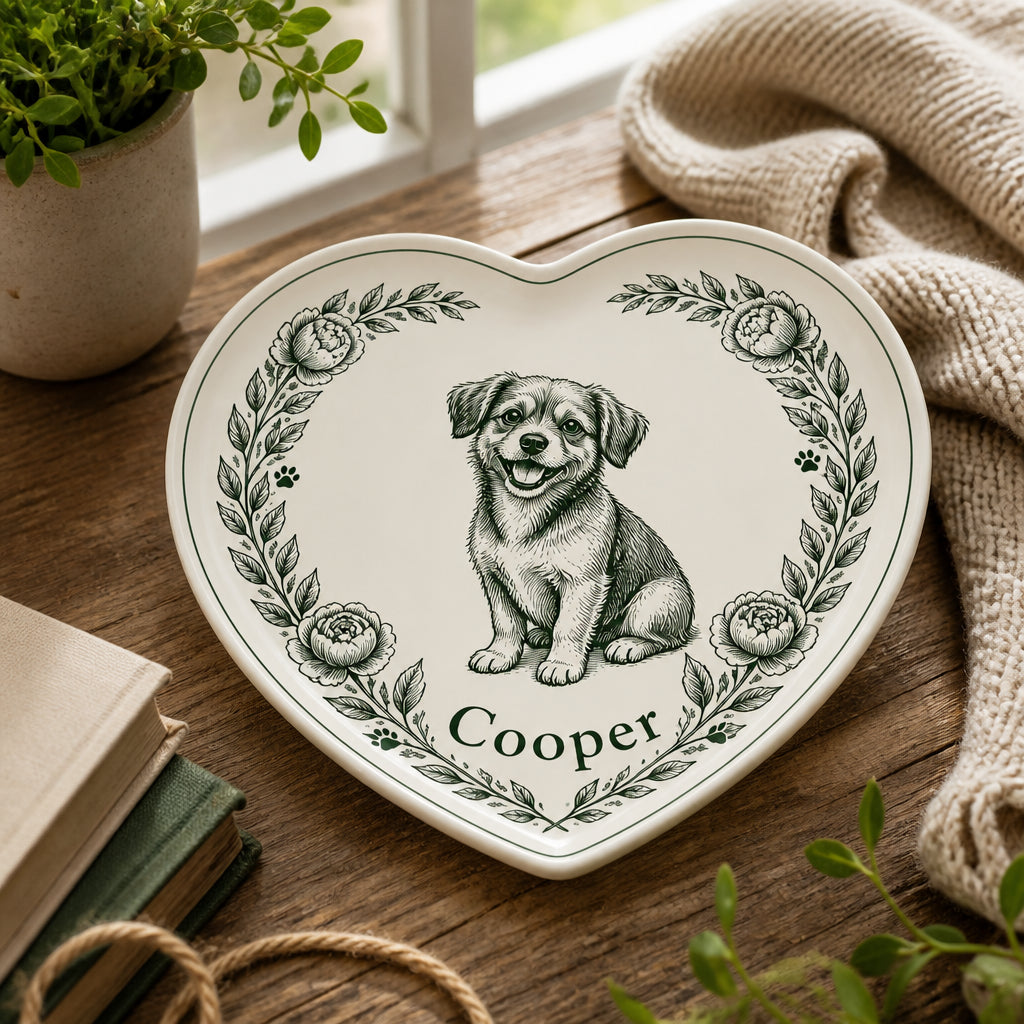 Personalized Pet Name Heart Plate – Botanical Wreath - Personalized Personalized Ceramic Plate 7b01d871-f618-4cef-b4d2-db8d7be5472c.jpg