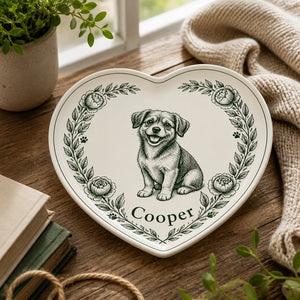 Personalized Pet Name Heart Plate – Botanical Wreath - Personalized Personalized Ceramic Plate 7b01d871-f618-4cef-b4d2-db8d7be5472c.jpg