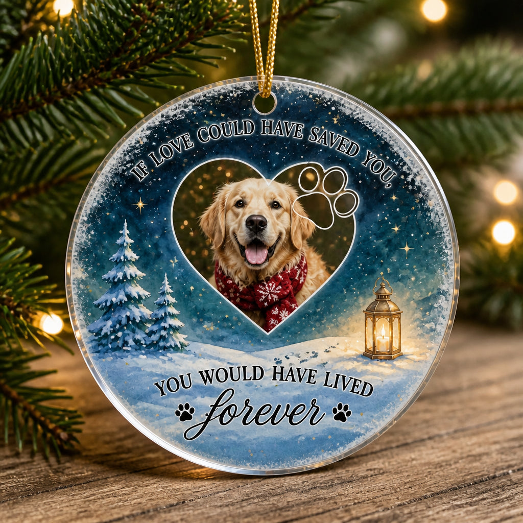 Pet Memorial Photo Ornament - If Love Could Have Saved You - Personalized Transparent Acrylic Ornament 7b0f373b-f554-4a88-be9b-0b4592b8ad3d.jpg