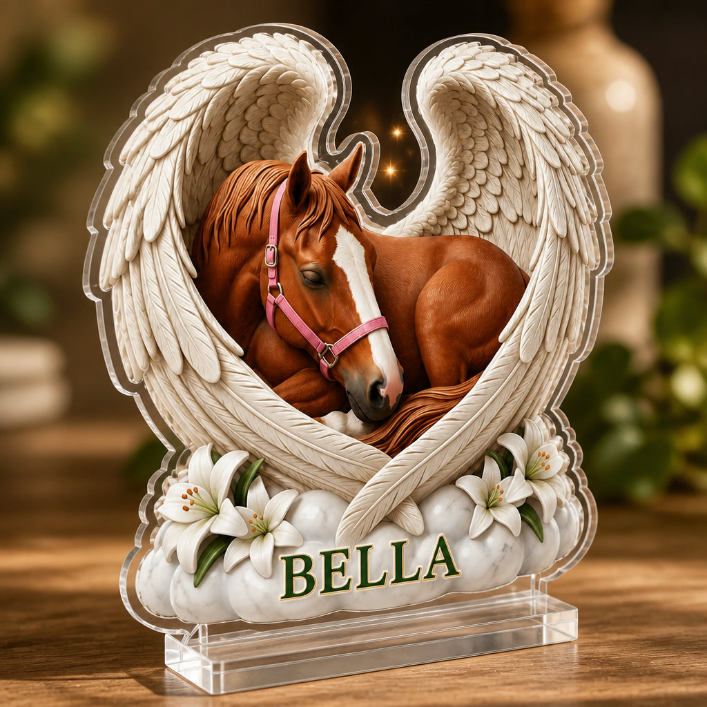 Custom Horse Memorial Acrylic Plaque – Angel Wings Photo Render with Name - Personalized Acrylic Custom shape Standing 1 layer (FS) 7b47d304-cd01-489b-8399-0ffa5b448d83.jpg
