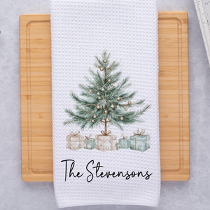 Personalized Christmas Tree Towel, Merry Christmas Waffle Weave Dish Towel, Holiday Tea Towel Kitchen Decoration, Gift for Newlyweds 7b50b5b7-1ee1-445e-bfe0-33c3077d894d-8.png