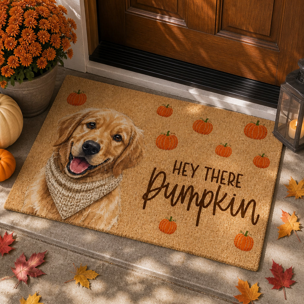 Custom Pet Portrait Fall Doormat – Hey There Pumpkin - Personalized Doormat 7b515c40-4b46-4990-9faf-871b45b88c7c.jpg