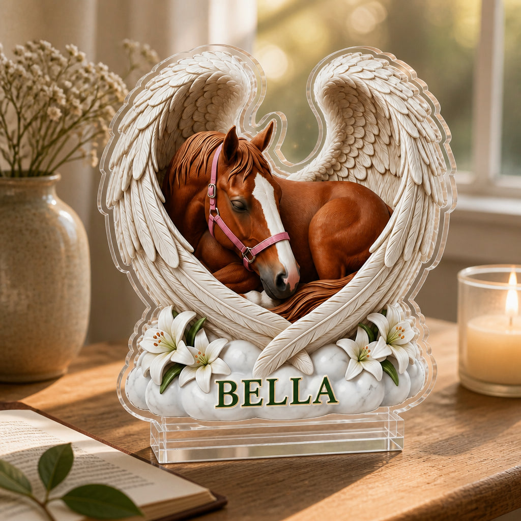 Custom Horse Memorial Acrylic Plaque – Angel Wings Photo Render with Name - Personalized Acrylic Custom shape Standing 1 layer (FS) 7b5df7d0-be98-4262-ae30-32f0155f82d8.jpg