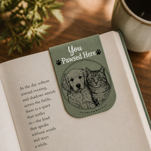 Custom Pet Sketch Magnetic Bookmark — You Pawsed Here - Personalized Magnetic Leather Bookmark 7b7fcfa2-552a-466c-bb9d-4e95ad3696b3.jpg