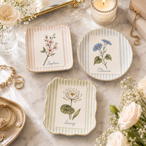 Personalized Birth Flower Ring Dish, Custom Name Jewelry Tray, Floral Trinket Dish, Bridesmaid Gift, Wedding Favor, Birthday Gift for Her 7b9bd29b-ab1c-4c6b-b983-bc23925d7a81-3.jpg