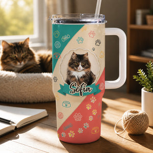 Custom Cat Photo + Name Doodle Wrap – 40 oz Handle Tumbler - Personalized 40 oz Stainless Steel Tumbler 7bb96abb-811d-44eb-9a16-5821a27d7ad0.jpg