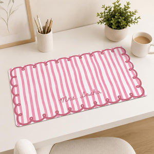 Custom Name Scalloped Stripe Desk Mat, Pastel Stripe Keyboard, Wavy Edge Preppy Workspace Decor, Gift for Teacher, Back to School Gift 7bd6eeb6-2da4-438e-9072-ae4f14bc9a9c-1.jpg