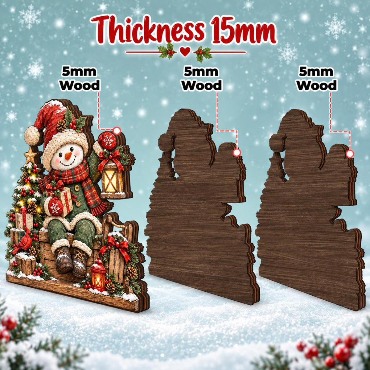 Christmas Snowman Wooden Block, Rustic Holiday Tabletop Sign, Rustic Wooden Snowman Christmas Decor, Winter Mantel Shelf Decoration 7bdca170-53b3-4ca0-a387-fd70779e4908-3.jpg
