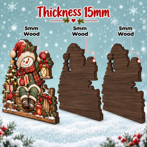 Christmas Snowman Wooden Block, Rustic Holiday Tabletop Sign, Rustic Wooden Snowman Christmas Decor, Winter Mantel Shelf Decoration 7bdca170-53b3-4ca0-a387-fd70779e4908-3.jpg