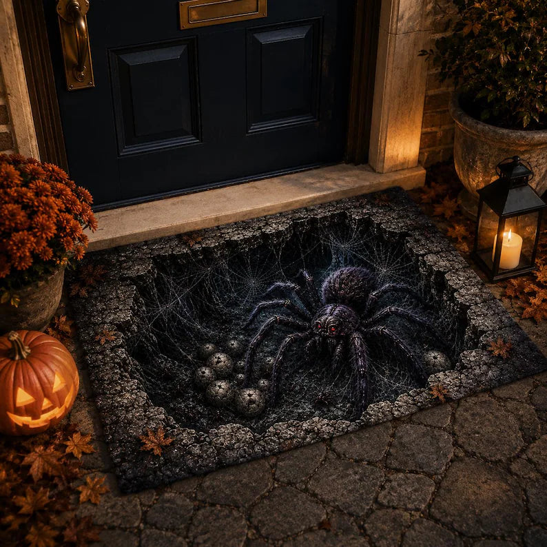 Halloween 3D Illusion Rug, Skeleton Skull Floor Mat, Graveyard Doormat, Creepy Gothic Home Decor, Spooky Halloween Rug 7bed24f8-e83d-4a00-8e7b-f41315a984be-rt-2-.webp