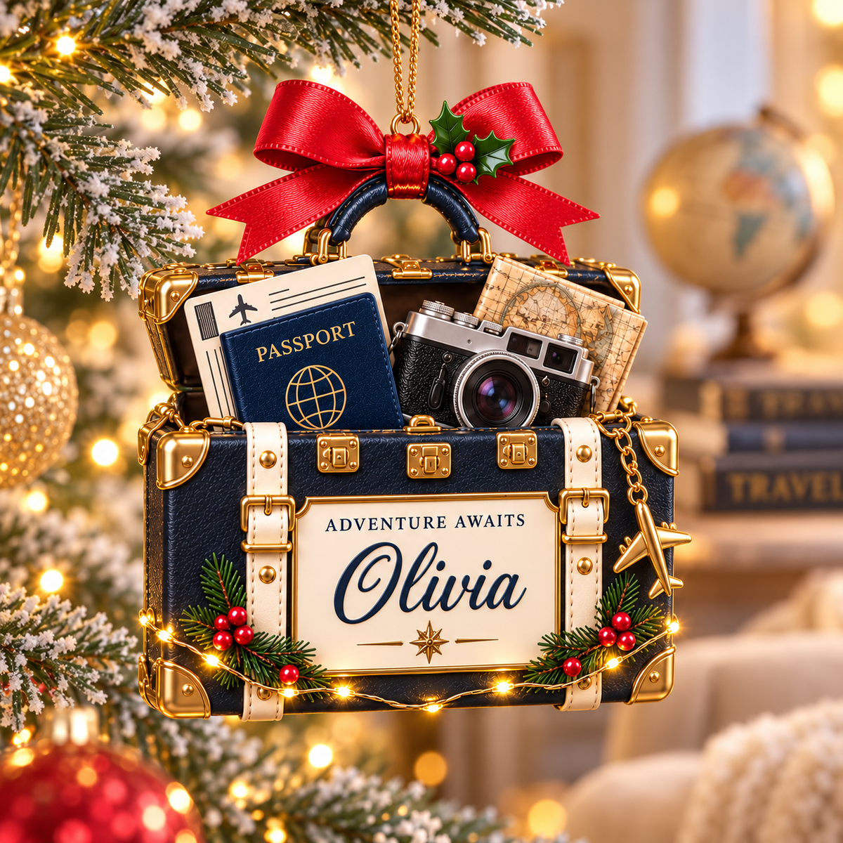Personalized Travel Suitcase Christmas Ornament – Custom Name with Passport, Camera and Map, Adventure Awaits Keepsake Gift for Travel Lovers 7c18a2ad-f37e-4383-b67f-8ce64049717a-8c728ba6-5222-4b3d-8bc1-25a2ef96f7e6.png