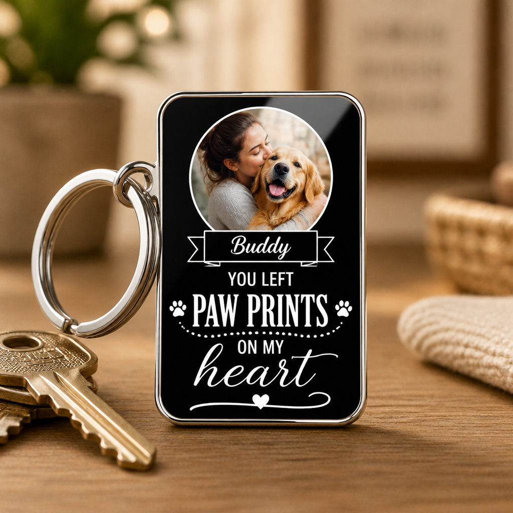 Pet Memorial Keychain – You Left Paw Prints On My Heart - Personalized Color Printed Stainless Steel Keychain 7c18aa4d-4193-4e7c-b891-3ed42503fb29.png
