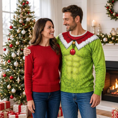 Funny Green Fur Ugly Christmas Sweatshirt, Fake Abs Santa Clause Ugly Sweatshirt, Green Christmas Cosplay Outfit, Christmas Party Costume, Funny Gìt 7c268975-c9f4-4b46-9dc8-b21a1b8496ea-p10.jpg